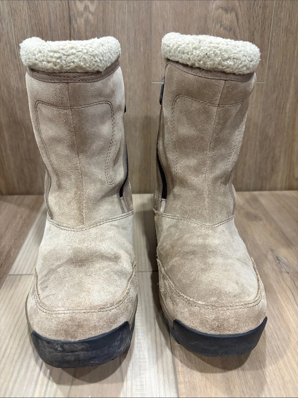 Sorel Water Fall NL 1964 250 Taupe Suede Shearling Boots Thinsulate Ultra 7.5